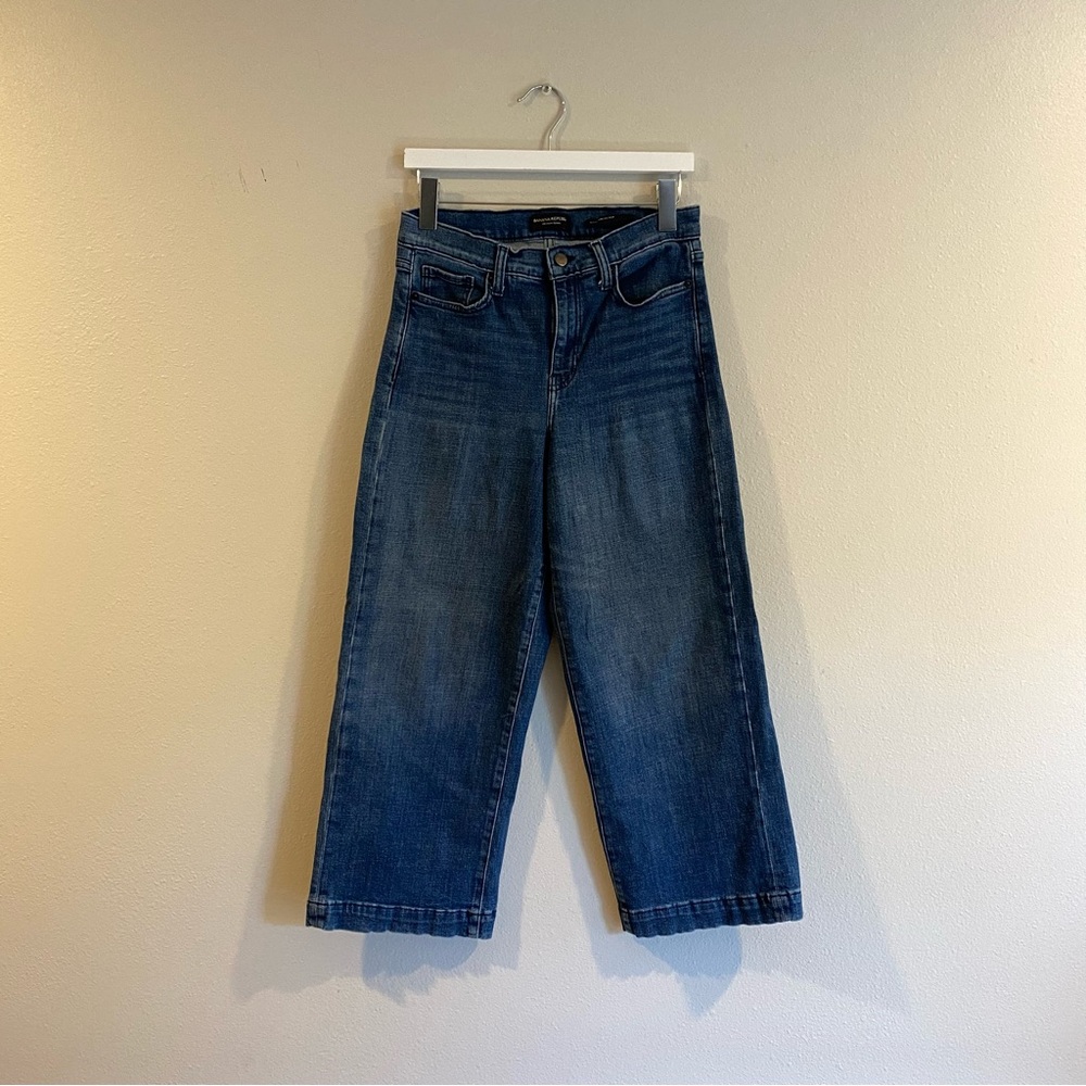 Banana Republic High-Rise Wide-Leg Crop Jeans Size 27 Premium Denim Wash-well